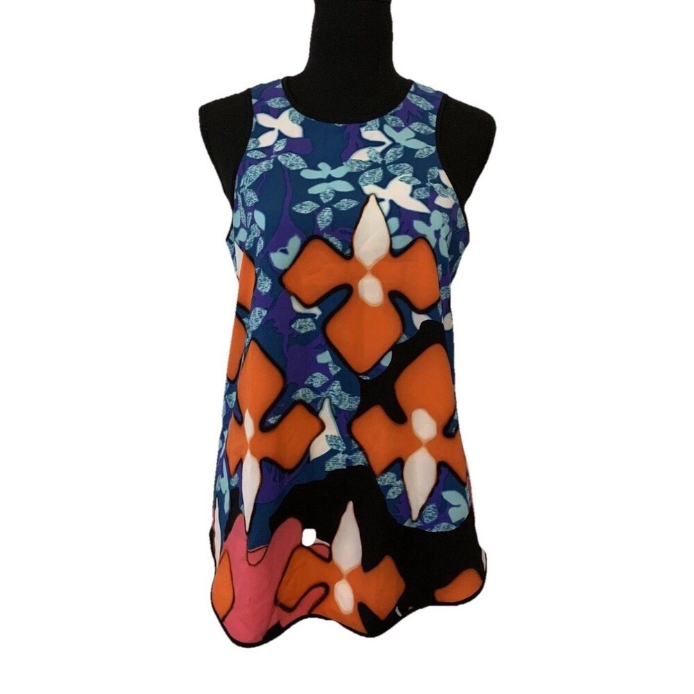 Peter Pilotto For Target Size XS Racerback Top Artsy Floral Sleeveless Career